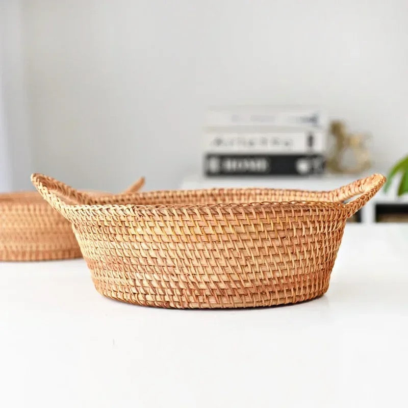 Conjunto de Cesta Criativa em Rattan - 3 pçs