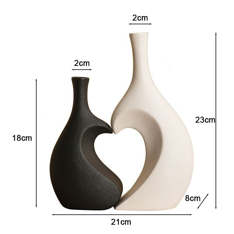 Vasos Nordic Couple em Cerâmica - 2 pçs