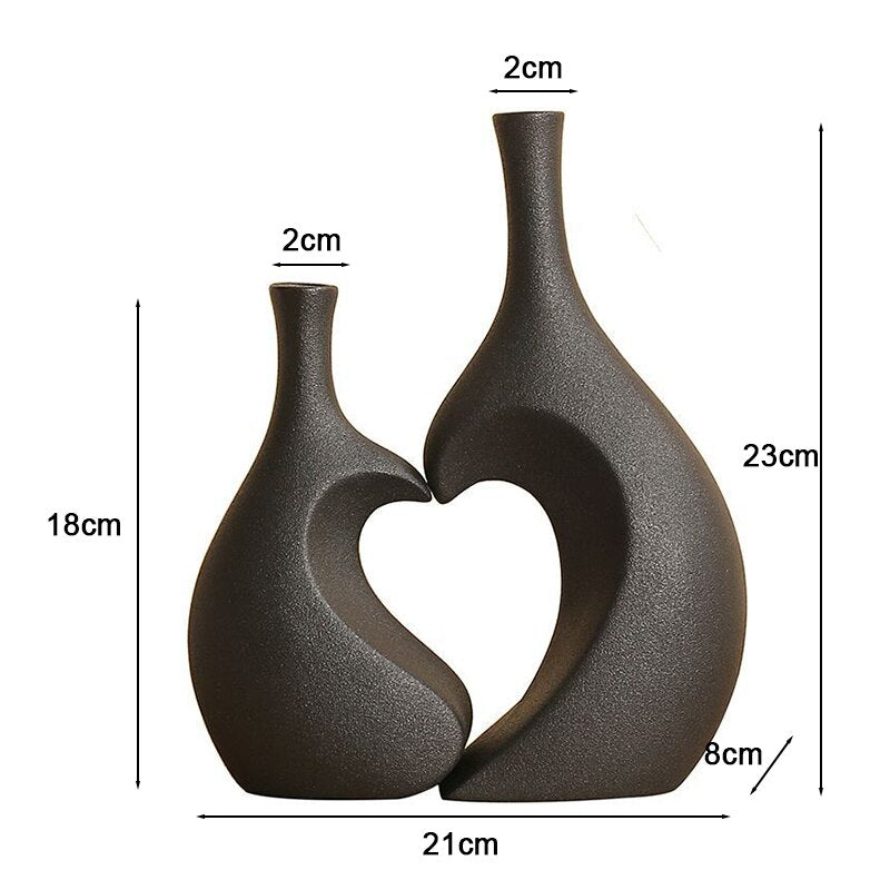 Vasos Nordic Couple em Cerâmica - 2 pçs