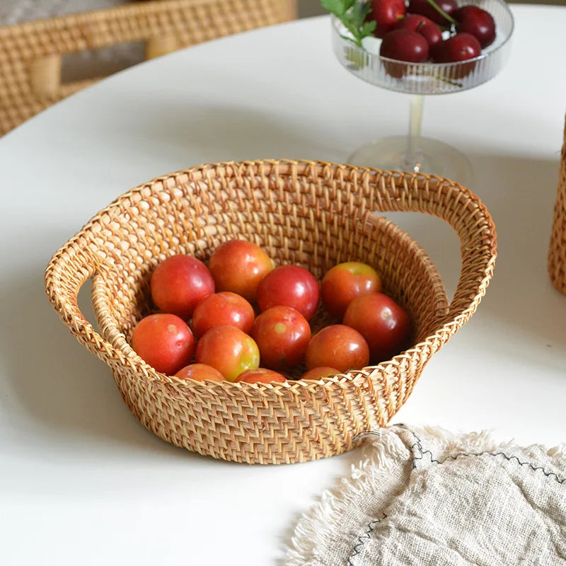 Conjunto de Cesta Criativa em Rattan - 3 pçs